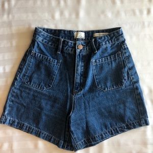 High Waisted Denim Vintage Style Shorts.